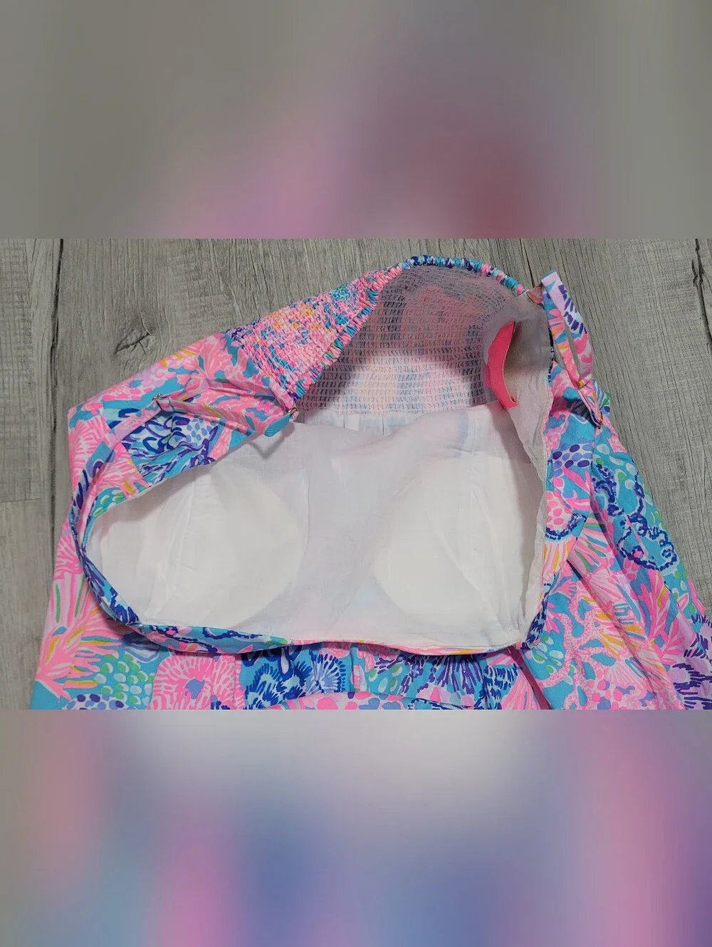 Lilly Pulitzer Edith Maxi Dress Splendor in the Sand Pink Blue Size 8 EUC - Picture 7 of 15